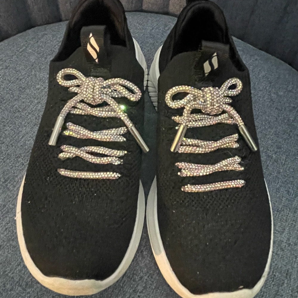 Skechers Black and White Kids Sneakers